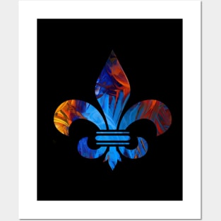 Stylized Lily Fleur de lis Posters and Art